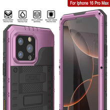 Charger l&#39;image dans la galerie, iPhone 16 Pro Max Metal Extreme 3.0 Série Aluminium Aluminium Aluminium Case IP68 avec Buillt en protecteur d&#39;écran et kickstand [Pink]

