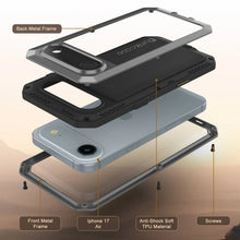 Charger l'image dans la galerie, Étui en métal aérien iPhone 17, couverture d'armure de qualité militaire lourde [Proof] Full Body Hard [Silver]

