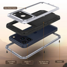 Charger l&#39;image dans la galerie, Étui iPhone 17 Pro Metal, couverture d&#39;armure de qualité militaire lourde [Proof] Full Body Hard [White]

