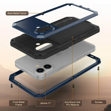 Charger l'image dans la galerie, Étui en métal iPhone 17, couverture d'armure de qualité militaire lourde [Proof] Full Body Hard [bleu]
