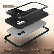 Charger l'image dans la galerie, Étui en métal iPhone 17, couverture d'armure de qualité militaire lourde [Proof] Full Body Hard [noir]
