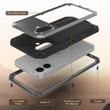 Charger l'image dans la galerie, Étui en métal iPhone 17, couverture d'armure de qualité militaire lourde [Proof] Full Body Hard [Silver]
