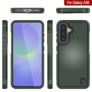 Punkcase Galaxy A36 Case, [Spartan 2.0 Series] Couverture lourde robuste claire [vert foncé]