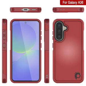 Punkcase Galaxy A36 Case, [Spartan 2.0 Series] Couverture lourde robuste claire [rouge]