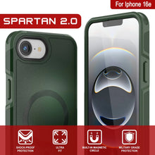 Load image into Gallery viewer, Punkcase iPhone 16e Case, [Spartan 2.0 Series] Couverture lourde robuste claire avec protecteur d&#39;écran intégré [vert foncé]
