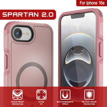 Load image into Gallery viewer, Punkcase iPhone 16e Case, [Spartan 2.0 Series] Couverture lourde robuste claire avec protecteur d&#39;écran intégré [rose]
