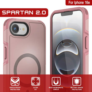 Punkcase iPhone 16e Case, [Spartan 2.0 Series] Couverture lourde robuste claire avec protecteur d'écran intégré [rose]