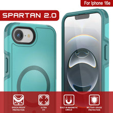 Load image into Gallery viewer, Punkcase iPhone 16e Case, [Spartan 2.0 Series] Couverture lourde robuste claire avec protecteur d&#39;écran intégré [bleu]
