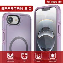 Load image into Gallery viewer, Punkcase iPhone 16e Case, [Spartan 2.0 Series] Couverture lourde robuste claire avec protecteur d&#39;écran intégré [Lilac]
