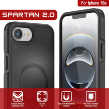 Load image into Gallery viewer, Punkcase iPhone 16e Case, [Spartan 2.0 Series] Couverture robuste robuste claire avec protecteur d&#39;écran intégré [noir]
