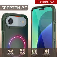 Charger l&#39;image dans la galerie, Punkcase iPhone 17 Air Case, [Spartan 2.0 Series] Couverture lourde robuste claire avec protecteur d&#39;écran intégré [vert foncé]

