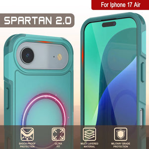 Punkcase iPhone 17 Air Case, [Spartan 2.0 Series] Couverture lourde robuste claire avec protecteur d'écran intégré [bleu]