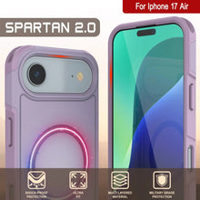 Charger l&#39;image dans la galerie, Punkcase iPhone 17 Air Case, [Spartan 2.0 Series] Couverture lourde robuste claire avec protecteur d&#39;écran intégré [Lilac]
