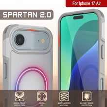 Charger l&#39;image dans la galerie, Punkcase iPhone 17 Air Case, [Spartan 2.0 Series] Couverture lourde robuste claire avec protecteur d&#39;écran intégré [blanc]
