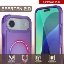 Charger l&#39;image dans la galerie, Punkcase iPhone 17 Air Case, [Spartan 2.0 Series] Couverture lourde robuste claire avec protecteur d&#39;écran intégré [Purple]
