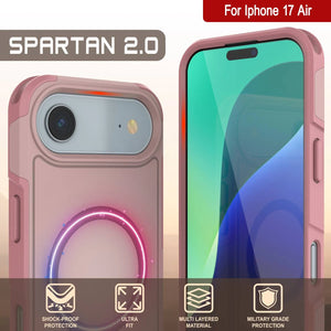 Punkcase iPhone 17 Air Case, [Spartan 2.0 Series] Couverture lourde robuste claire avec protecteur d'écran intégré [rose]