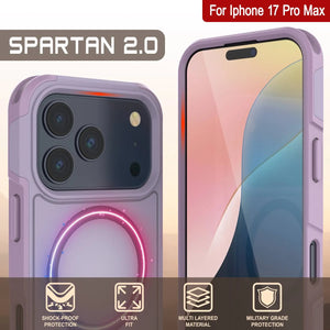 Punkcase iPhone 17 Pro Max Case, [Spartan 2.0 Series] Couverture lourde robuste claire avec protecteur d'écran intégré [Lilac]