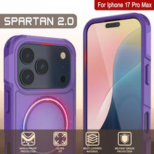 Charger l&#39;image dans la galerie, Punkcase iPhone 17 Pro Max Case, [Spartan 2.0 Series] Couverture lourde robuste claire avec protecteur d&#39;écran intégré [Purple]
