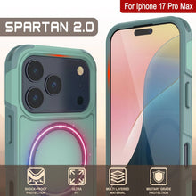 Charger l&#39;image dans la galerie, Punkcase iPhone 17 Pro Max Case, [Spartan 2.0 Series] Couverture lourde robuste claire avec protecteur d&#39;écran intégré [Teal]
