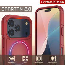 Charger l&#39;image dans la galerie, Punkcase iPhone 17 Pro Max Case, [Spartan 2.0 Series] Couverture lourde robuste claire avec protecteur d&#39;écran intégré [rouge]
