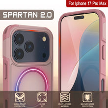Charger l&#39;image dans la galerie, Punkcase iPhone 17 Pro Max Case, [Spartan 2.0 Series] Couverture lourde robuste claire avec protecteur d&#39;écran intégré [Pink]
