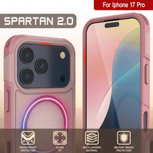 Charger l&#39;image dans la galerie, Punkcase iPhone 17 Pro Case, [Spartan 2.0 Series] Couverture lourde robuste claire avec protecteur d&#39;écran intégré [rose]
