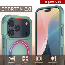 Charger l&#39;image dans la galerie, Punkcase iPhone 17 Pro Case, [Spartan 2.0 Series] Couverture lourde robuste claire avec protecteur d&#39;écran intégré [Teal]
