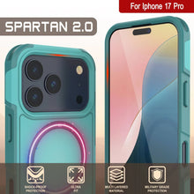 Charger l&#39;image dans la galerie, Punkcase iPhone 17 Pro Case, [Spartan 2.0 Series] Couverture lourde robuste claire avec protecteur d&#39;écran intégré [bleu]
