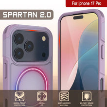 Charger l&#39;image dans la galerie, Punkcase iPhone 17 Pro Case, [Spartan 2.0 Series] Couverture lourde robuste claire avec protecteur d&#39;écran intégré [Lilac]
