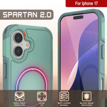 Charger l&#39;image dans la galerie, Punkcase iPhone 17 Case, [Spartan 2.0 Series] Couverture lourde robuste claire avec protecteur d&#39;écran intégré [Teal]
