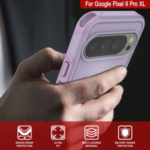 Punkcase Google Pixel 9 Pro XL Case, [Spartan 2.0 Series] Couverture lourde robuste claire avec protecteur d'écran intégré [Magenta]