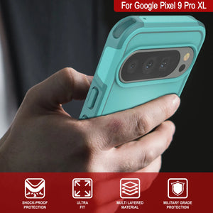 Punkcase Google Pixel 9 Pro XL Case, [Spartan 2.0 Series] Couverture lourde robuste claire avec protecteur d'écran intégré [bleu]