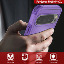 Charger l&#39;image dans la galerie, Punkcase Google Pixel 9 Pro XL Case, [Spartan 2.0 Series] Couverture lourde robuste claire avec protecteur d&#39;écran intégré [Purple]

