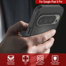 Charger l&#39;image dans la galerie, Punkcase Google Pixel 9 Pro cas, [Spartan 2.0 Series] Couverture lourde robuste claire avec protecteur d&#39;écran intégré [noir]
