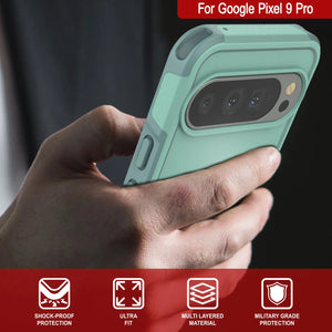 Punkcase Google Pixel 9 Pro Case, [Spartan 2.0 Series] Couverture lourde robuste claire avec protecteur d'écran intégré [Teal]