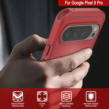 Charger l&#39;image dans la galerie, Punkcase Google Pixel 9 Pro Case, [Spartan 2.0 Series] Couverture lourde robuste claire avec protecteur d&#39;écran intégré [rouge]
