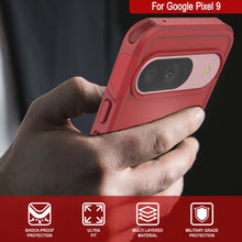 Charger l&#39;image dans la galerie, Punkcase Google Pixel 9 Case, [Spartan 2.0 Series] Couverture lourde robuste claire avec protecteur d&#39;écran intégré [rouge]
