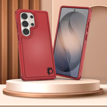 Load image into Gallery viewer, PunkCase Coque pour Galaxy S26 Ultra [Série Spartan 2.0] Coque transparente robuste et résistante [Rouge]
