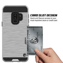 Load image into Gallery viewer, Galaxy S9 Plus Case, PUNKcase [SLOT Series] [Slim Fit] Dual-Layer Armor Cover w/Integrated Anti-Shock System, Credit Card Slot [Silver] (Color in image: White)
