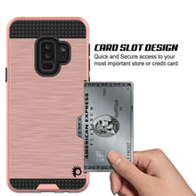 Charger l'image dans la galerie, Galaxy S9 Plus Case, PUNKcase [SLOT Series] [Slim Fit] Dual-Layer Armor Cover w/Integrated Anti-Shock System, Credit Card Slot  [Rose Gold] (Color in image: Silver)
