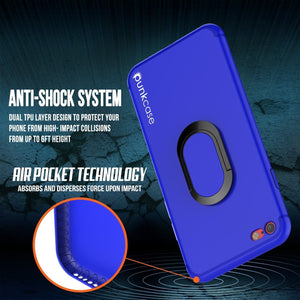 iPhone SE (4.7") Case, Punkcase Magnetix Protective TPU Cover W/ Kickstand, PLUS Tempered Glass Screen Protector [Blue] 