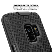 Charger l&#39;image dans la galerie, Punkcase Galaxy S9 Case With Screen Protector, Holster Belt Clip &amp; Built-In Kickstand Non Slip Dual Layer Hybrid TPU Full Body Protection [Thin Fit] for Samsung Galaxy S9 Edge [Black] 
