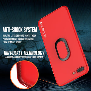 iPhone 8 PLUS Case, Punkcase Magnetix Protective TPU Cover W/ Kickstand, Tempered Glass Screen Protector [Red] 