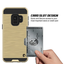 Charger l'image dans la galerie, Galaxy S9 Case, PUNKcase [SLOT Series] [Slim Fit] Dual-Layer Armor Cover w/Integrated Anti-Shock System, Credit Card Slot [Gold] (Color in image: Silver)
