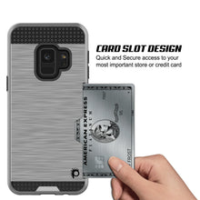 Charger l'image dans la galerie, Galaxy S9 Case, PUNKcase [SLOT Series] [Slim Fit] Dual-Layer Armor Cover w/Integrated Anti-Shock System, Credit Card Slot [Silver] (Color in image: Black)
