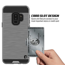 Load image into Gallery viewer, Galaxy S9 Plus Case, PUNKcase [SLOT Series] [Slim Fit] Dual-Layer Armor Cover w/Integrated Anti-Shock System [Grey] (Color in image: Silver)
