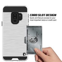 Load image into Gallery viewer, Galaxy S9 Plus Case, PUNKcase [SLOT Series] [Slim Fit] Dual-Layer Armor Cover w/Integrated Anti-Shock System, Credit Card Slot &amp; Screen Protector [White] (Color in image: Silver)
