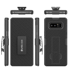 Load image into Gallery viewer, Punkcase Galaxy Note 8 Case, With PunkShield Glass Screen Protector, Holster Belt Clip &amp; Built-In Kickstand Non-Slip Dual Layer Hybrid TPU Full Body Protection for Samsung Note 8 [Black] 
