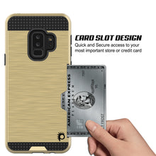Load image into Gallery viewer, Galaxy S9 Plus Case, PUNKcase [SLOT Series] [Slim Fit] Dual-Layer Armor Cover w/Integrated Anti-Shock System [Gold] (Color in image: Silver)
