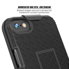 Charger l&#39;image dans la galerie, Punkcase iPhone 8 / 7 Case With Tempered Glass Screen Protector, Holster Belt Clip &amp; Built-In Kickstand Non Slip Dual Layer Hybrid TPU Full Body Protection [Thin Fit] for Apple iPhone 7 &amp; 8 [Black] 
